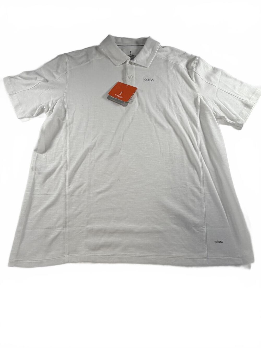 Elevate Men's White Webtech Polo Shirt Large